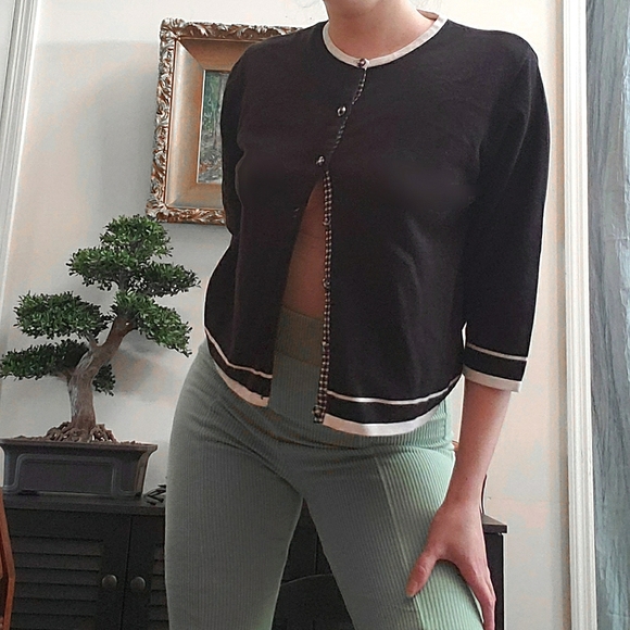 Mockneck Crop Cardigan - Picture 1 of 4